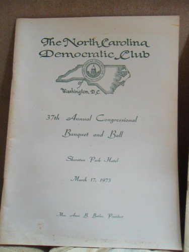 Vintage 1973&75 North Carolina Democratic Club Annual Congressional Banquet Book - 第 2/10 張圖片
