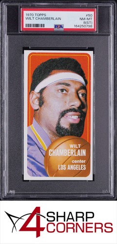 1970 TOPPS #50 WILT CHAMBERLAIN LAKERS HOF PSA 8 (ST)