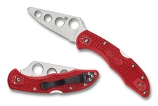 Spyderco Knives Delica 4 Lockback Trainer Red FRN Blunt Edge C11TR Pocket Knife