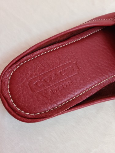 Neu Vintage Coach "Larissa" Leder Loafer Pantoletten Größe 6B Hergestellt in Italien Rot - Bild 4 von 6