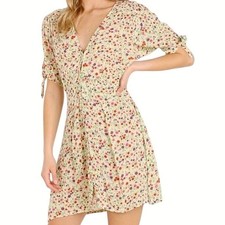 Faithfull The Brand Marianne Short Sleeve Floral Cute Dress Women's Size Small