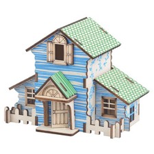 MPIUET Log Cabin 3D Wooden House Puzzle,DIY Mini Building Model Kit 010 Las...