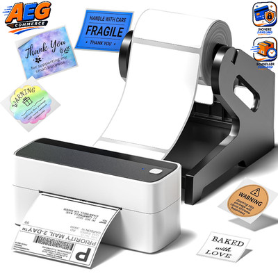 Etikettendrucker Bluetooth 4x6 mit Etikettenhalter für Barcode Versandlabels