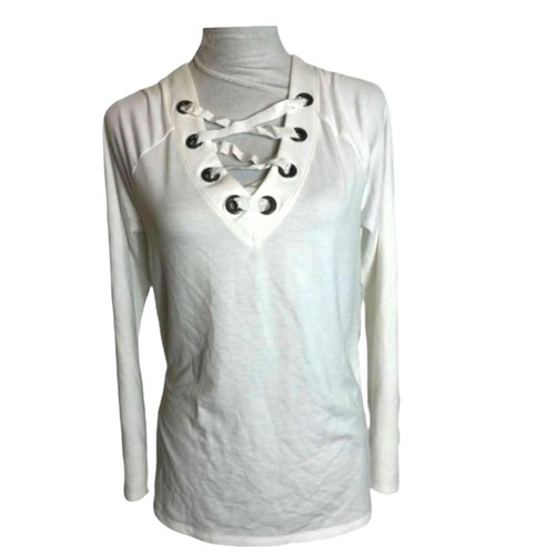 Neu mit Etikett The Sweatshirt Project weißes Sweatshirt zum Schnüren Medium