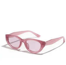 NEW  LUXE SquareSUNGLASSES CAT EYE WOMENS Pink PLASTIC Uv 400