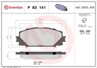 Bremsbelagsatz Scheibenbremse Prime Brembo P 83 141 FüR Vios Yaris Toyota KSP130