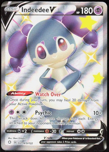 Indeedee V SV114/SV122 Holofoil ShHR Shining Fates: Shiny Vault NM Pokemon