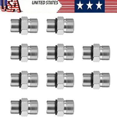 10 pcs Hydraulic Adapter Fittings: 1/2'' ORFS Male x #8 SAE/ORB Male and Cover