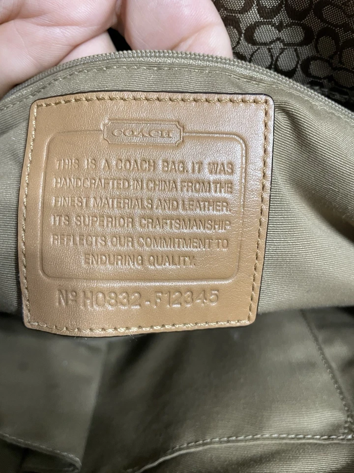 蔻驰棕色签名标志托特包挎包钱包皮革 — 第 2/4 张图片