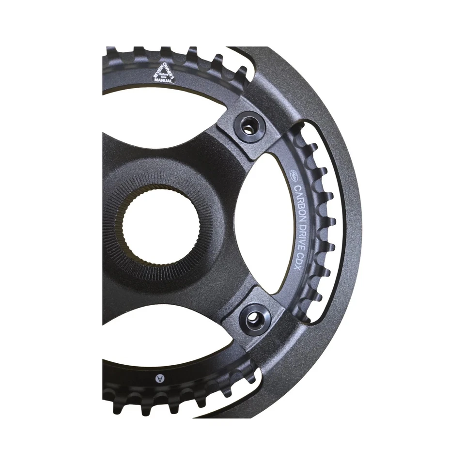 盖茨碳 CDX 驱动器 42T 4 螺栓禧玛诺阶梯皮带传动齿轮环合金黑色 — 第 4/4 张图片