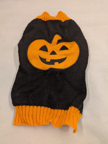 Nacoco Dog Sweater Clothes Knit Pumpkin Halloween Jack O Lantern 12" Back Length