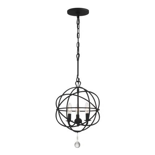 Solaris 3-Light Mini Chandelier in Black - Picture 2 of 7