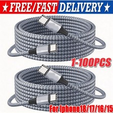 60W USB-C to USB-C Cable Fast Charger lot PD Nylon Cord For iPhone 16 Samsung