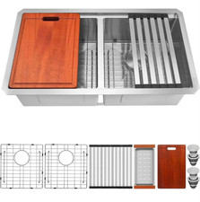 30  Undermount Kitchen Sink Stainless Steel 16 Gauge Double Basin 30X18x10"