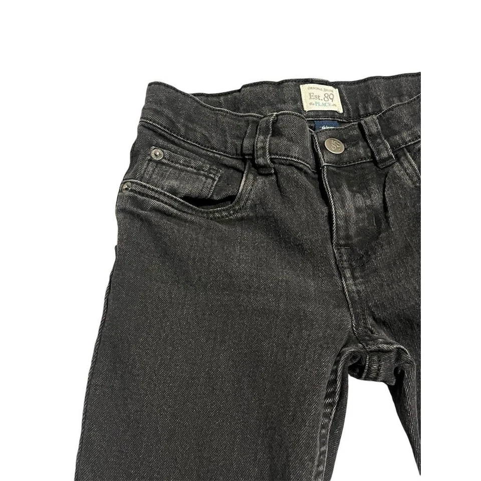 Pantalones de mezclilla elásticos ajustados negros talla 10 The Children's Place para niñas Foto 3 de 4