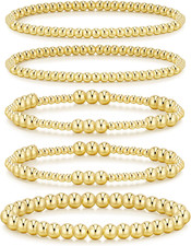 Valentines Day Gifts for Her Gold Bracelets for Women Waterproof, 14K Gold Plate