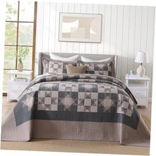 100 Cotton 120"x120" Oversized King California King 120" 120" Brown/Black