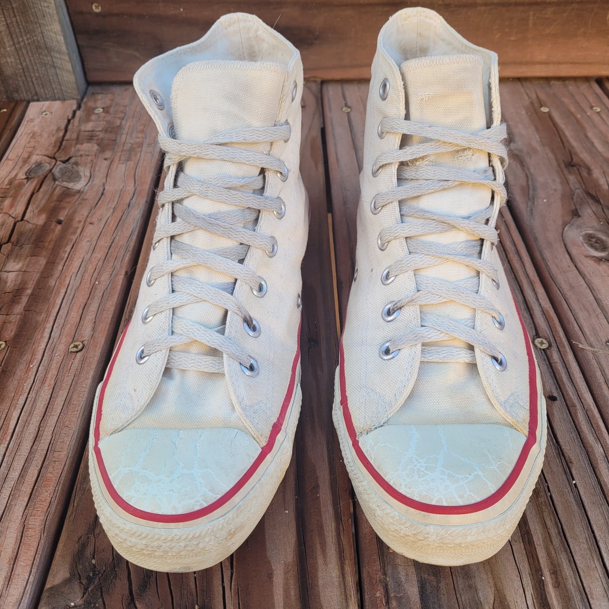 Vintage 1990s Converse Hi Tops White Made in USA Chucks Sneakers