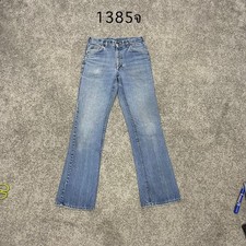 Rare Vintage 70 USA Lee Actual 30x32 Light Wash Boot Cut Western Jeans