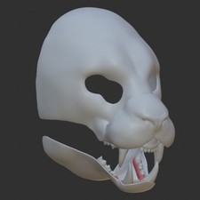 Tiger 2.0 Realistic Fursuit Head Base Improved Teeth PETG Movable Jaw