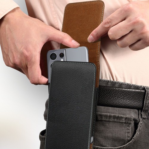 Custodia da cintura verticale nera 6 pollici per smartphone - Foto 3 di 6