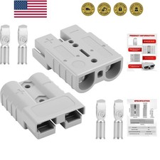 50A-600V Battery Quick Connect/Disconnect with 7/8/10/12 AWG, 2PCS Jumper Cab...