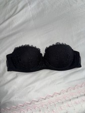 LA PERLA Balconette Strapless Bra Size 32 XS Black Studio Collection READ