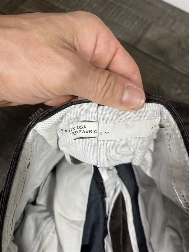 Pantalones de Pana Joseph Abboud Vintage Talla 32x28 Pierna Recta Marrón Brillante Foto 4 de 4