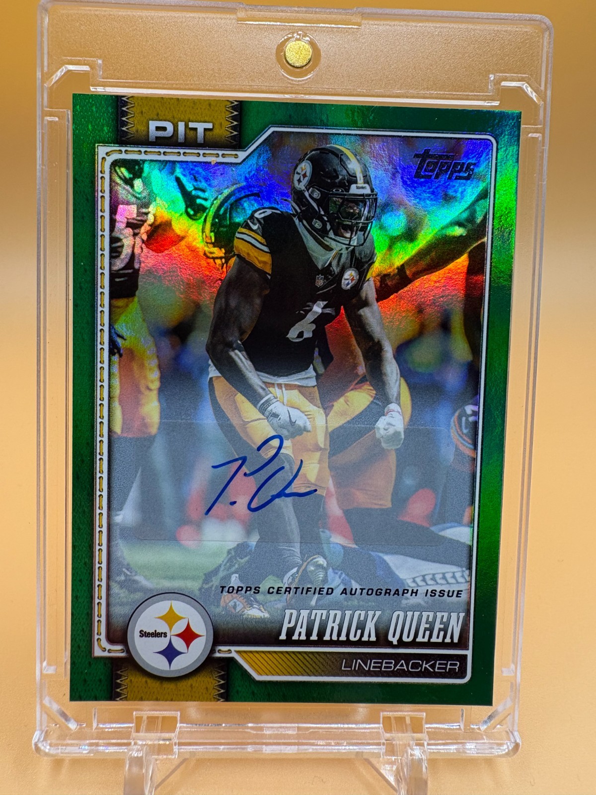 2026 Topps  Patrick Queen #260 Green Holo /99 Auto