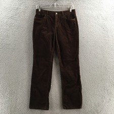 Talbots Heritage Corduroy Straight Pants Womens 8P Brown Cotton Blend Mid Rise