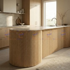 2x 240cm x 60cm Flexii™ Flexible Oak Reeded Curved Wall Panel Mini Fluted Design