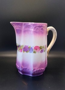Vintage Purple Floral Water Pitcher - Beautiful Gradient Design