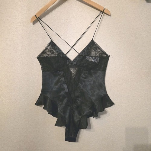 VICTORIA'S SECRET ~ Sz M ~ VINTAGE 1980's!! Gold Label HIGH LEG Bodysuit Nightie