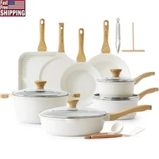 Nonstick Ceramic Cookware Set 23-Piece Healthy Pots Pans Induction Utensils New