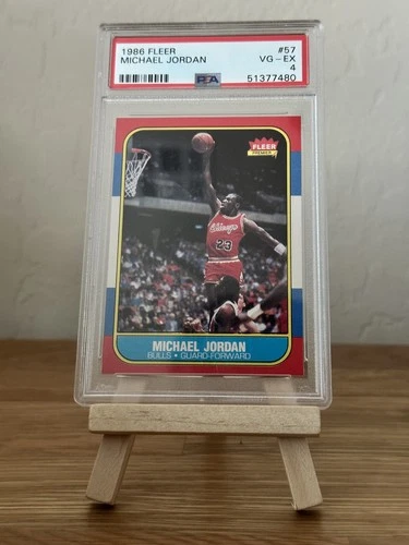 1986 Fleer Michael Jordan Rookie #57 PSA 4 LOOKS WAY BETTER