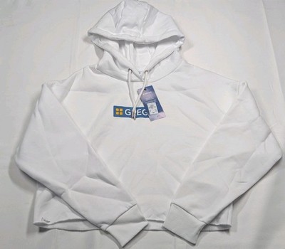 Greggs x Primark Hoodie White Womens Cropped Cut Off Size XL New Gift 18/20