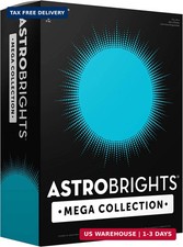 Astrobrights Mega Collection, Colored Cardstock, Bright Blue, 320 Sheets, 65 lb/