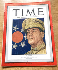 TIME MAGAZINE-AUGUST 27, 1945-GENERAL DOUGLAS MacARTHUR -NO LABEL-COMPLETE,CLEAN