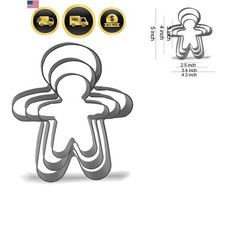 Gingerbread Man Cookie Cutter Set - 5β,4β,3β - 3 Piece - Stainless Steel