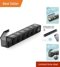 Easy Open Extra Large Pill Organizer with Durable Print for Health Enthusiasts