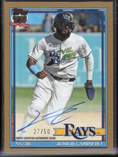 2026 Topps Series 1 1991 Baseball Gold #91AJCA Junior Caminero 27/50 Auto