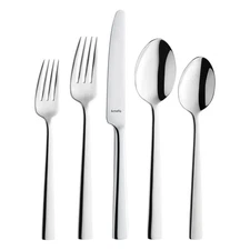 Moderno 20-Piece Flatware, Set for 4 – Polished Stainless Steel Silverware, M...
