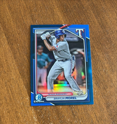 Braylin Morel 2024 Bowman Chrome Draft Blue Refractor BDC-169 Texas Rangers /150