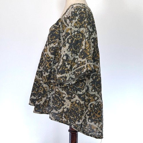 Sigrid Olsen Brown Embroidered Short Sleeve Cotton Top - Picture 2 of 7