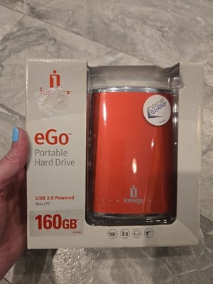 NEW Iomega USB 2.0 160GB eGo Rugged Portable Hard Drive (RED)