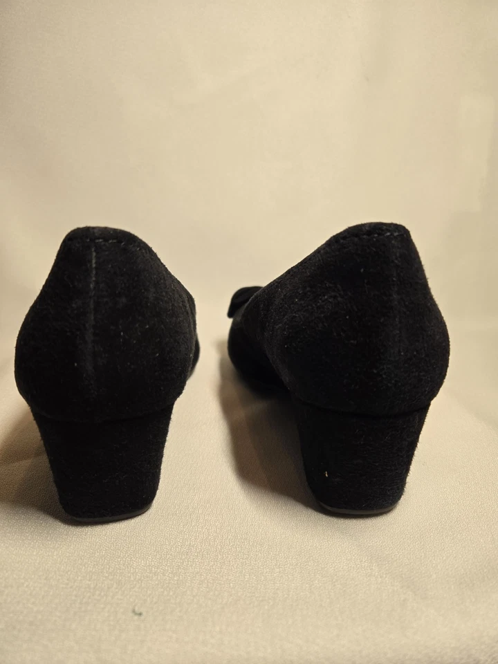 Zapato de vestir Rockport de gamuza negro con cuña para mujer talla 8M Foto 4 de 4