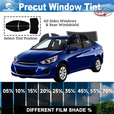 Window Privacy Film PreCut Window Tint 2Ply For 2012-2017 Hyundai Accent Sedan