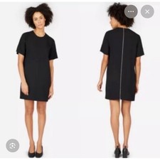 Everlane Black Triacetate Short Sleeve Shift Dress Size 0