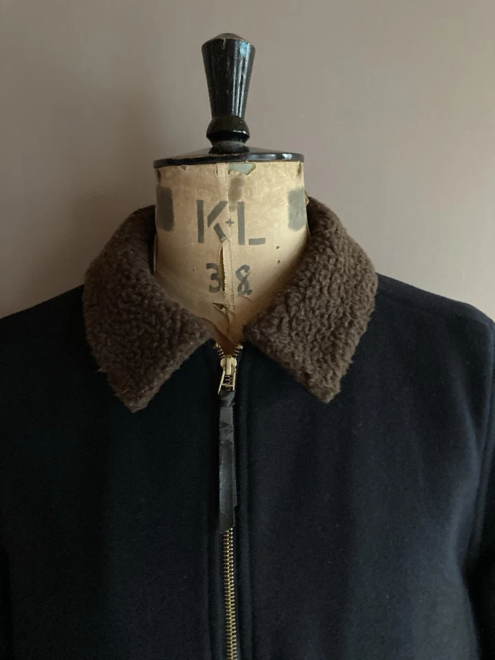 Duffer of St George Japan Jacket Mens Size M Navy Wool Melton Flight Bomber D1 - Image 2 of 4