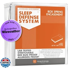 HOSPITOLOGY PRODUCTS Box Spring Encasement - Zippered Bed Bug Dust Mite Proof